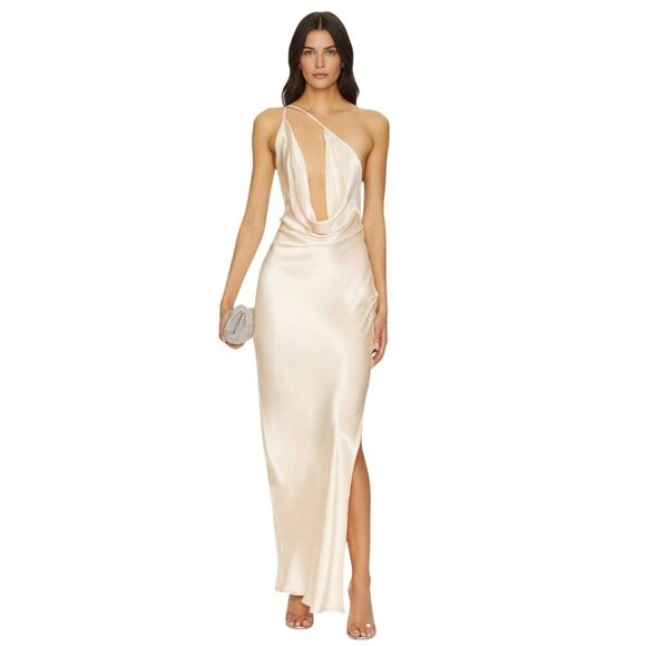 SNDYS Johanna Cowl Neck Maxi Dress in Champagne NWT - Size M